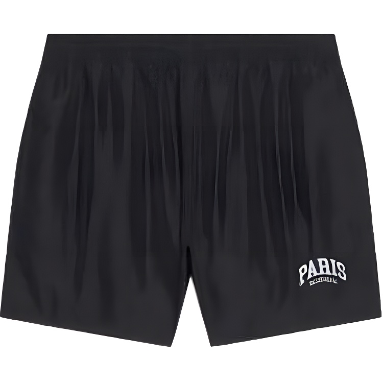 Balenciaga  Black Logo Patch Elastic Waist Swim Trunks Regular Fit. 6896924A8B61077