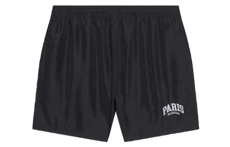 Order 발렌시아가 블랙 로고 패치 엘라스틱 웨이스트 수영 트렁크 레귤러 핏. 6896924A8B61077