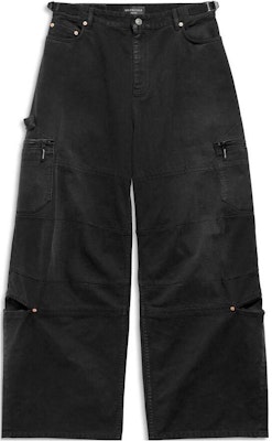 발렌시아가 블랙 로고 패치 와이드 레그 릴렉스 핏 청바지 767971TNW111672 Buy 발렌시아가 블랙 로고 패치 와이드 레그 릴렉스 핏 청바지 767971TNW111672