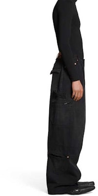 발렌시아가 블랙 로고 패치 와이드 레그 릴렉스 핏 청바지 767971TNW111672 Details for 발렌시아가 블랙 로고 패치 와이드 레그 릴렉스 핏 청바지 767971TNW111672