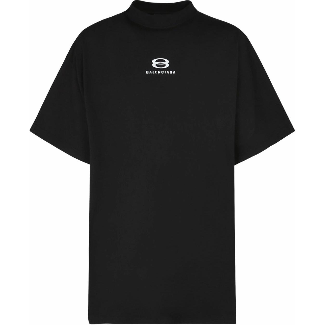 Balenciaga  Black Logo Print Crewneck Loose-Fit T-Shirt Shortsleeve 768068TPVG91070