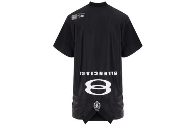 Balenciaga  Black Logo Print Crewneck Loose-Fit T-Shirt Shortsleeve 768068TPVG91070 圖 3