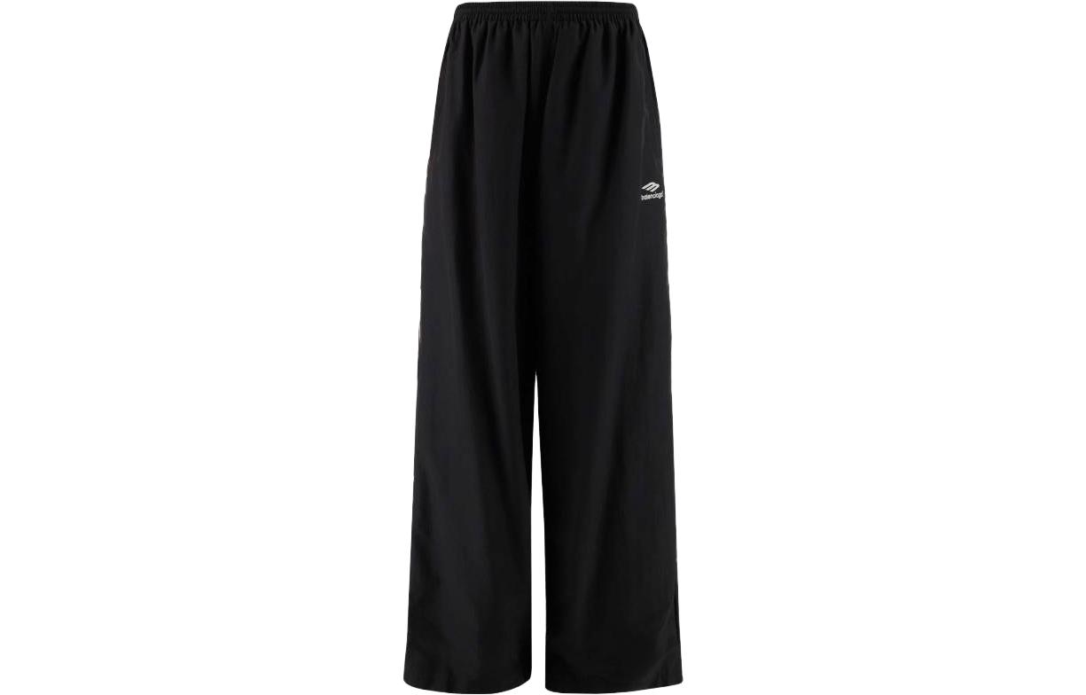 Order Balenciaga Seluar Track Hitam Logo Cetak Elastik Kaki Lurus 746510TOO481000