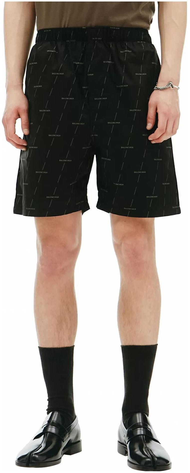 balenciaga-black-logo-print-elastic-waist-casual-shorts-regular-fit-642237-tjlf-31269
