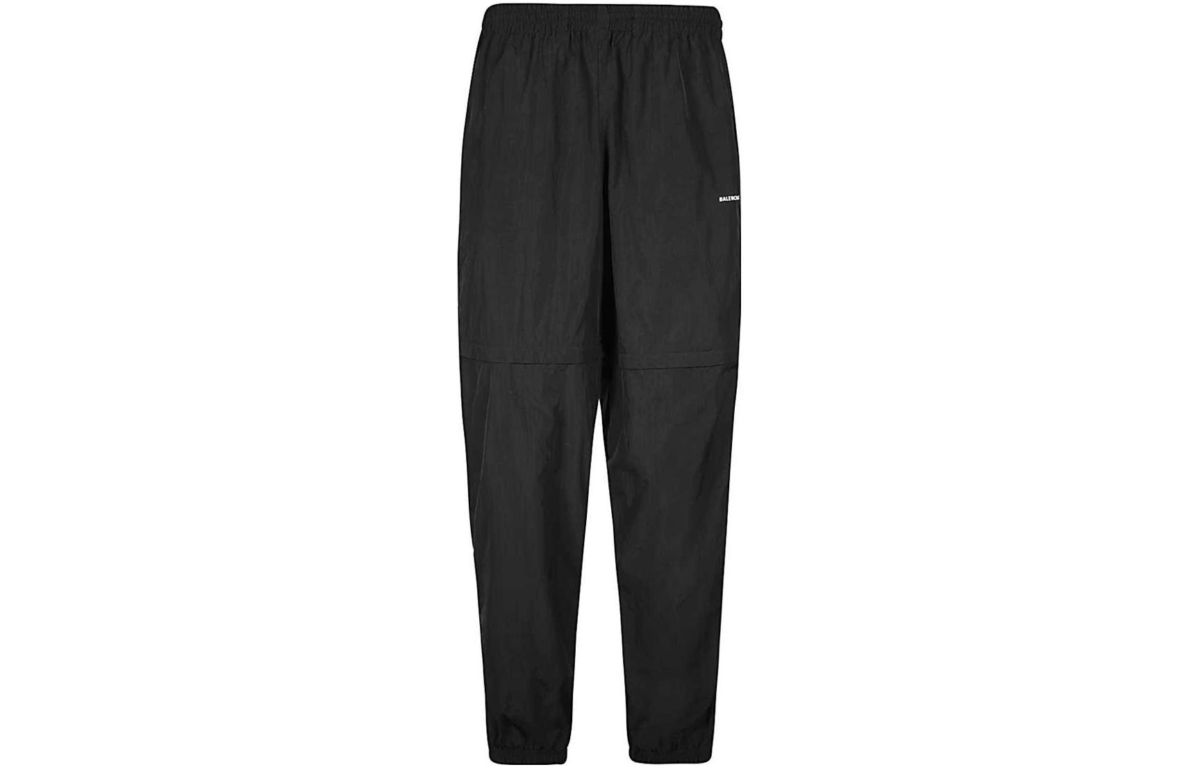 Balenciaga  Black Logo Print Elastic Waist Relaxed Knit Joggers. 621435TDO131000