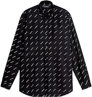 Balenciaga Black Logo Print Long Sleeve Casual Shirt Regular Fit 534333TBL961070 Balenciaga Black Logo Print Long Sleeve Casual Shirt Regular Fit 534333TBL961070