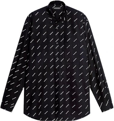 Balenciaga Black Logo Print Long Sleeve Casual Shirt Regular Fit 534333TBL961070 Buy Balenciaga Black Logo Print Long Sleeve Casual Shirt Regular Fit 534333TBL961070