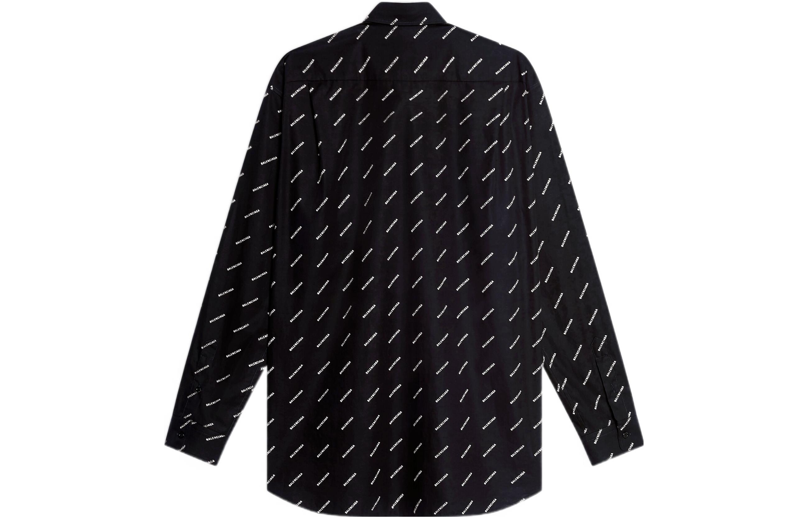 Balenciaga  Black Logo Print Long Sleeve Casual Shirt Regular Fit 534333TBL961070 圖 3