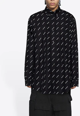 Balenciaga Black Logo Print Long Sleeve Casual Shirt Regular Fit 534333TBL961070 Purchase Balenciaga Black Logo Print Long Sleeve Casual Shirt Regular Fit 534333TBL961070