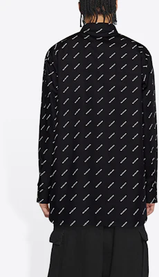 Balenciaga Black Logo Print Long Sleeve Casual Shirt Regular Fit 534333TBL961070 Details for Balenciaga Black Logo Print Long Sleeve Casual Shirt Regular Fit 534333TBL961070