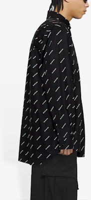 Balenciaga Black Logo Print Long Sleeve Casual Shirt Regular Fit 534333TBL961070 Sizing Balenciaga Black Logo Print Long Sleeve Casual Shirt Regular Fit 534333TBL961070