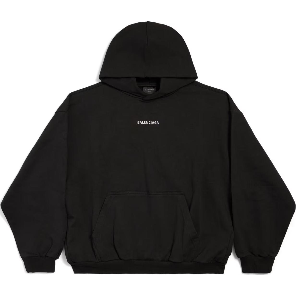 Balenciaga  Black Logo Print Regular Fit Hoodie. 767877TPVK21569 圖 2