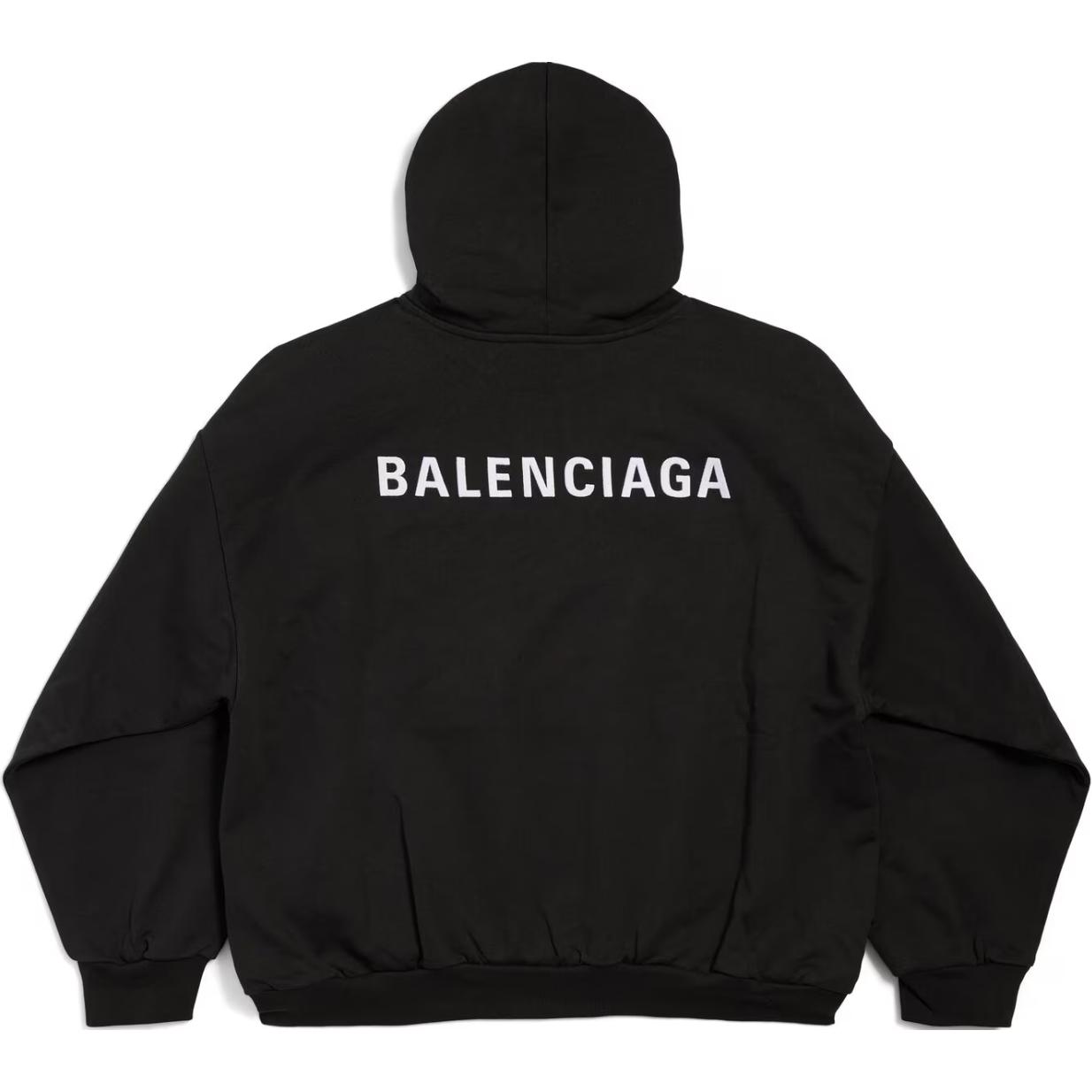 Balenciaga  Black Logo Print Regular Fit Hoodie. 767877TPVK21569 圖 3
