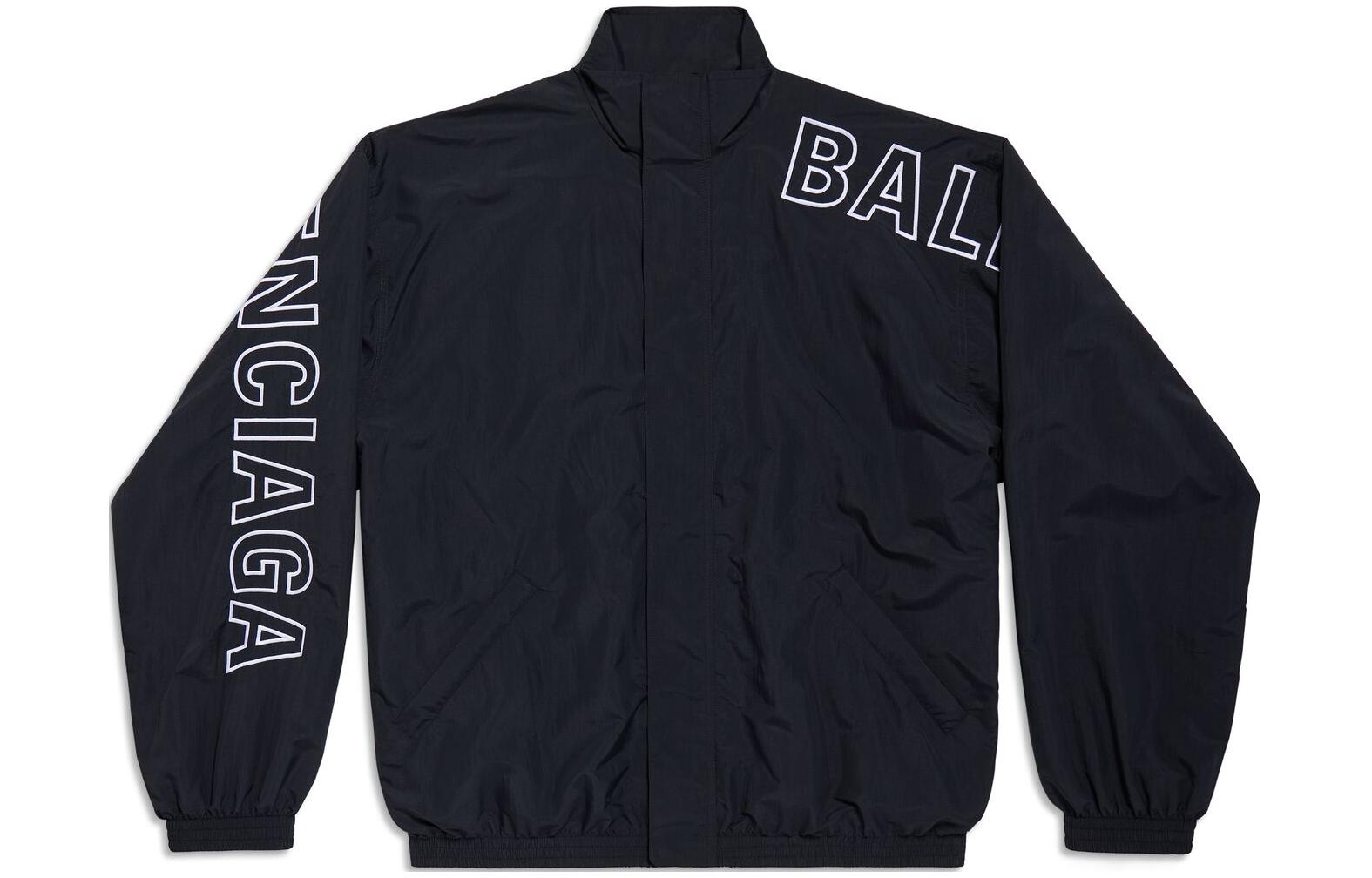 Balenciaga  Black Logo Print Zip-Up Track Jacket Regular Fit 768920TNO791000