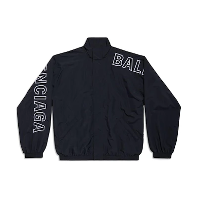 Balenciaga Black Logo Print Zip-Up Track Jacket Regular Fit 768920TNO791000
