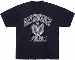 Balenciaga Black Logo Printed Crewneck T-Shirt. 739784TOVK18190 Balenciaga Black Logo Printed Crewneck T-Shirt. 739784TOVK18190