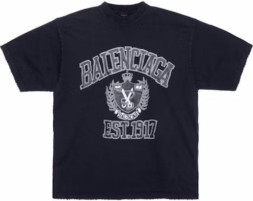 バレンシアガ ブラック ロゴプリント クルーネック Tシャツ 739784TOVK18190 Buy バレンシアガ ブラック ロゴプリント クルーネック Tシャツ 739784TOVK18190