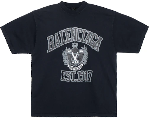 バレンシアガ ブラック ロゴプリント クルーネック Tシャツ 739784TOVK18190 Order バレンシアガ ブラック ロゴプリント クルーネック Tシャツ 739784TOVK18190