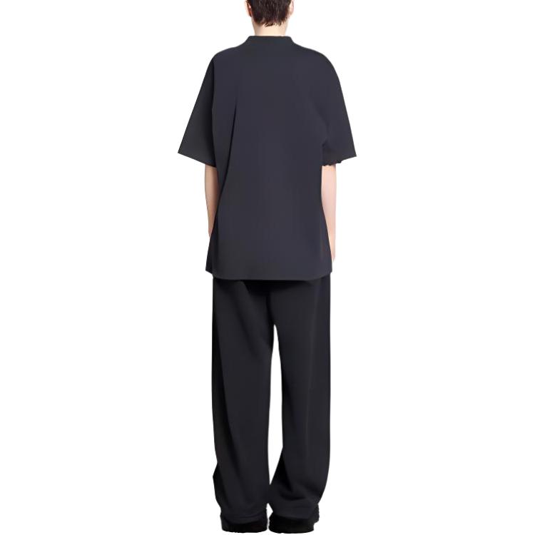 Balenciaga  Black Logo Printed Crewneck T-Shirt. 739784TOVK18190 圖 6