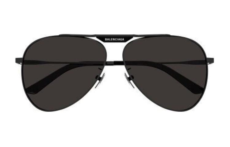 Balenciaga  Black Oval Sunglasses with Metal Letter Logo. BB0244S001 圖 3