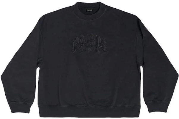 Balenciaga 黑色寬鬆字母貼花圓領長袖上衣 697869TLVL81000 Buy Balenciaga 黑色寬鬆字母貼花圓領長袖上衣 697869TLVL81000