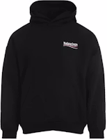 Balenciaga Black Oversized Hoodie with Letter Print Long Sleeves 767877TKVI91070 Balenciaga Black Oversized Hoodie with Letter Print Long Sleeves 767877TKVI91070