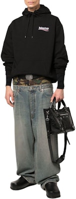 발렌시아가 블랙 오버사이즈 후디 레터 프린트 롱 슬리브 767877TKVI91070 Shop 발렌시아가 블랙 오버사이즈 후디 레터 프린트 롱 슬리브 767877TKVI91070