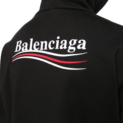 발렌시아가 블랙 오버사이즈 후디 레터 프린트 롱 슬리브 767877TKVI91070 Sizing 발렌시아가 블랙 오버사이즈 후디 레터 프린트 롱 슬리브 767877TKVI91070