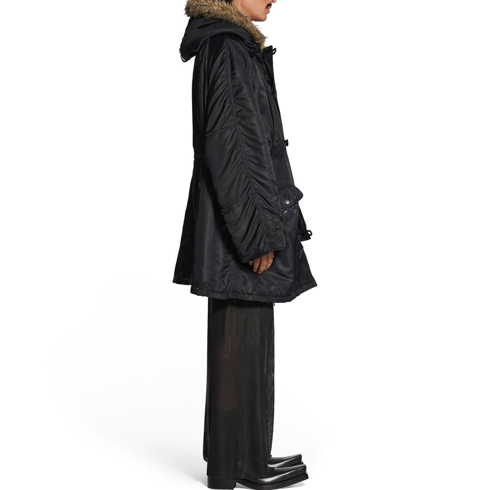 Purchase 巴黎世家黑色宽松长袖中长款拉链外套夹克. 751730TMO131000