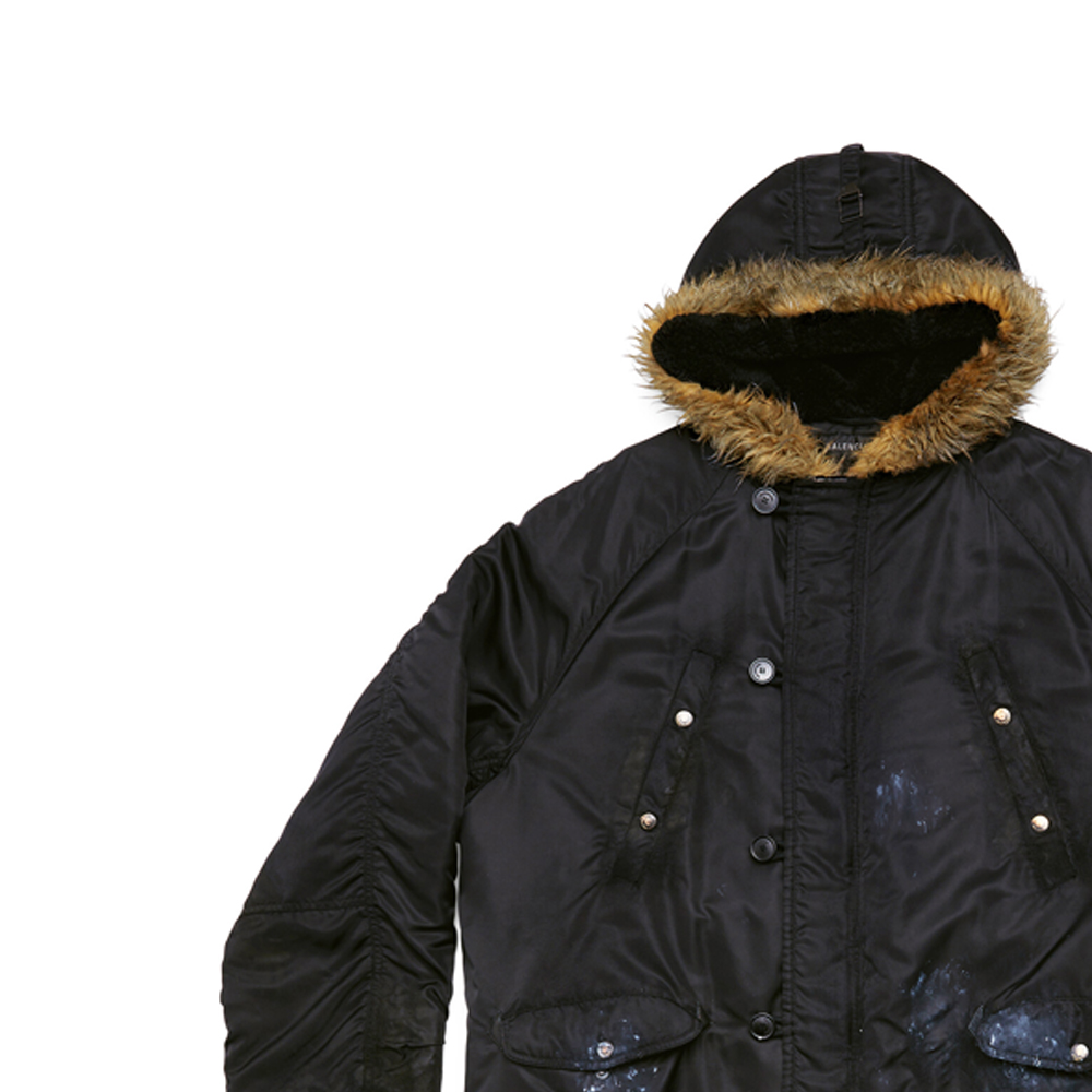 Sizing 巴黎世家黑色宽松长袖中长款拉链外套夹克. 751730TMO131000