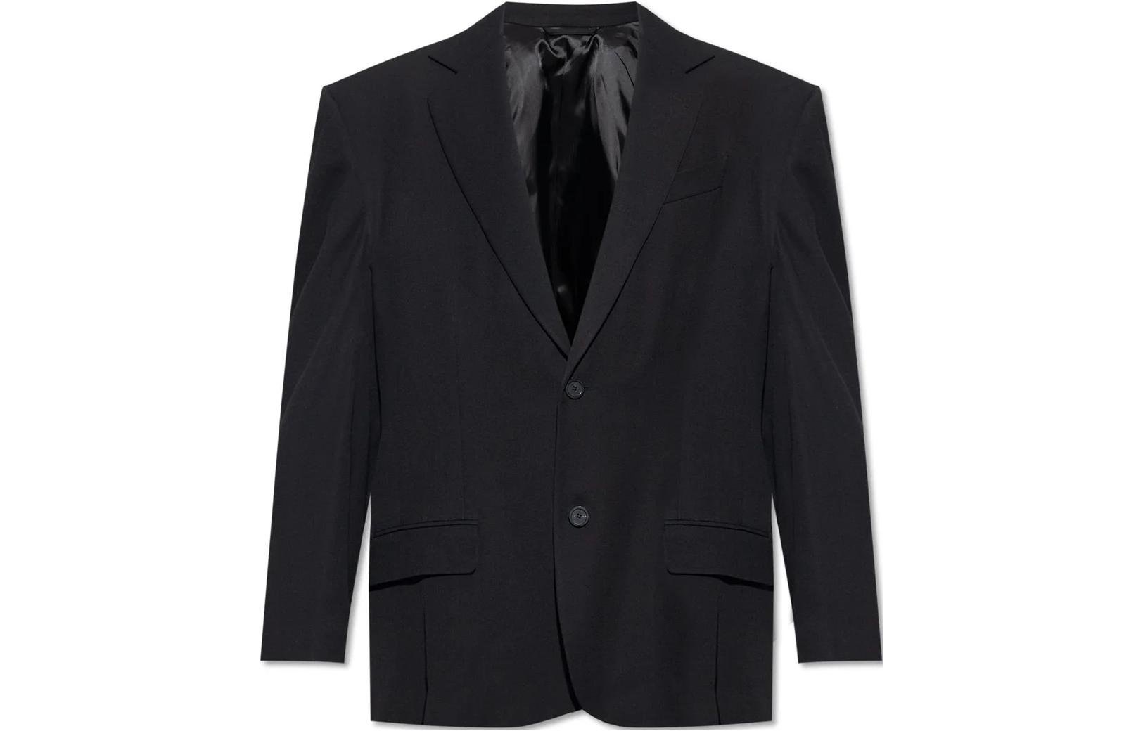 Balenciaga  Black Oversized Single-Breasted Blazer Jacket. 768542TPT031000