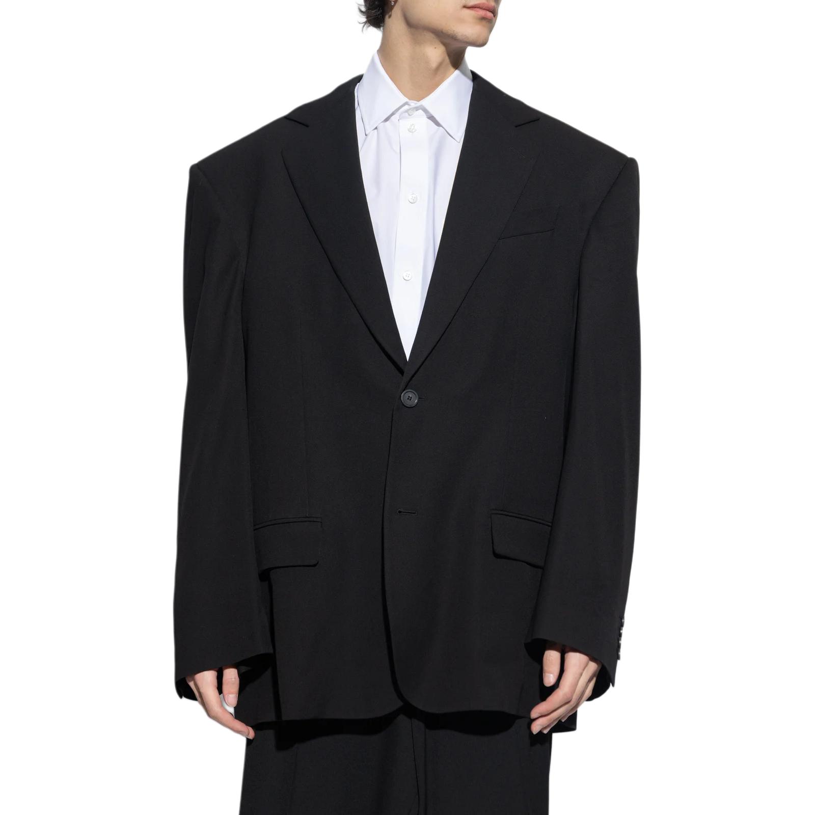 Balenciaga  Black Oversized Single-Breasted Blazer Jacket. 768542TPT031000 圖 3