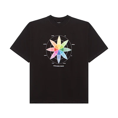 Balenciaga Black Printed Slim Fit Crew Neck T-Shirt 764235TQVS31055