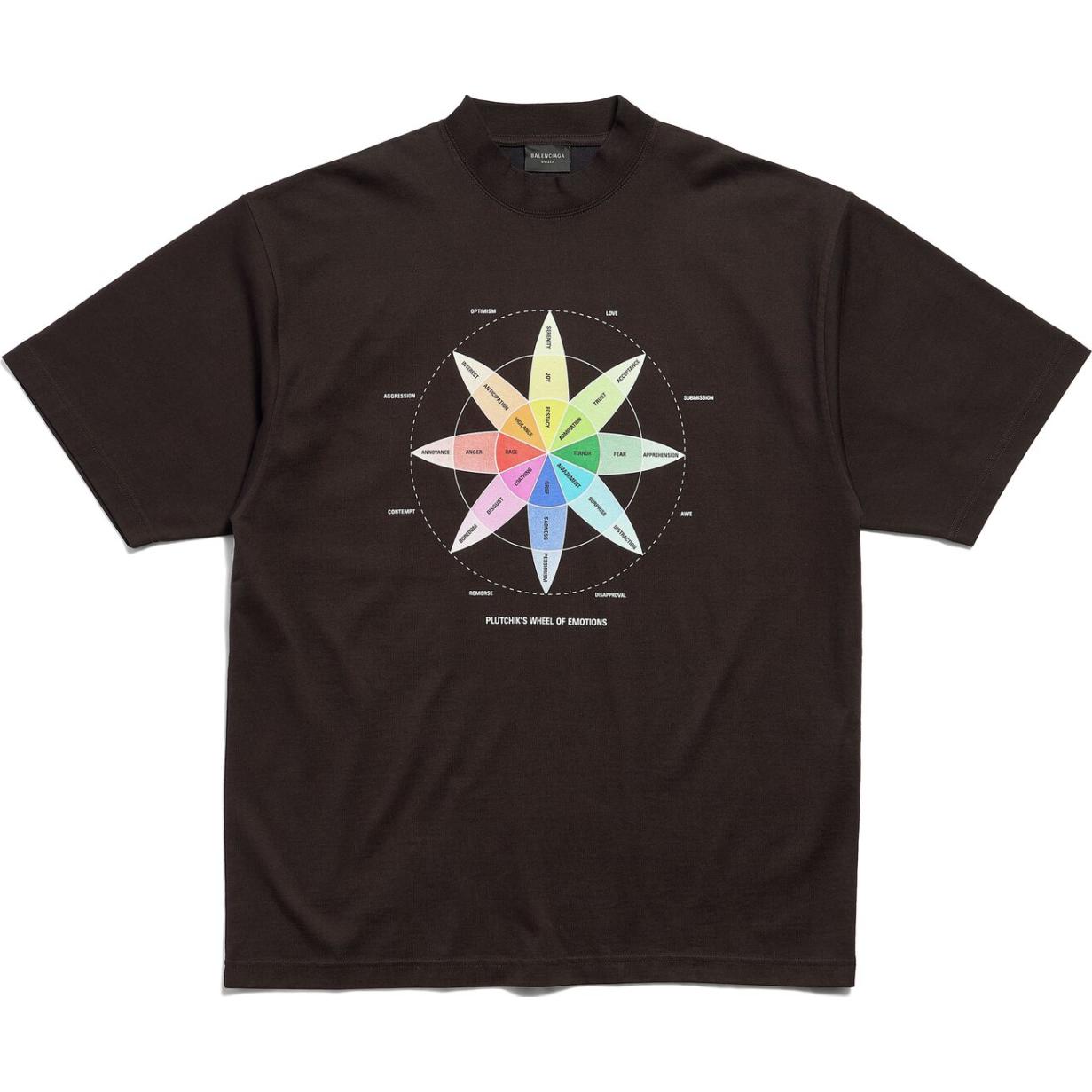 Order Balenciaga 黑色印花修身圓領T恤 764235TQVS31055