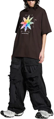 Balenciaga 黑色印花修身圓領T恤 764235TQVS31055 Shop Balenciaga 黑色印花修身圓領T恤 764235TQVS31055