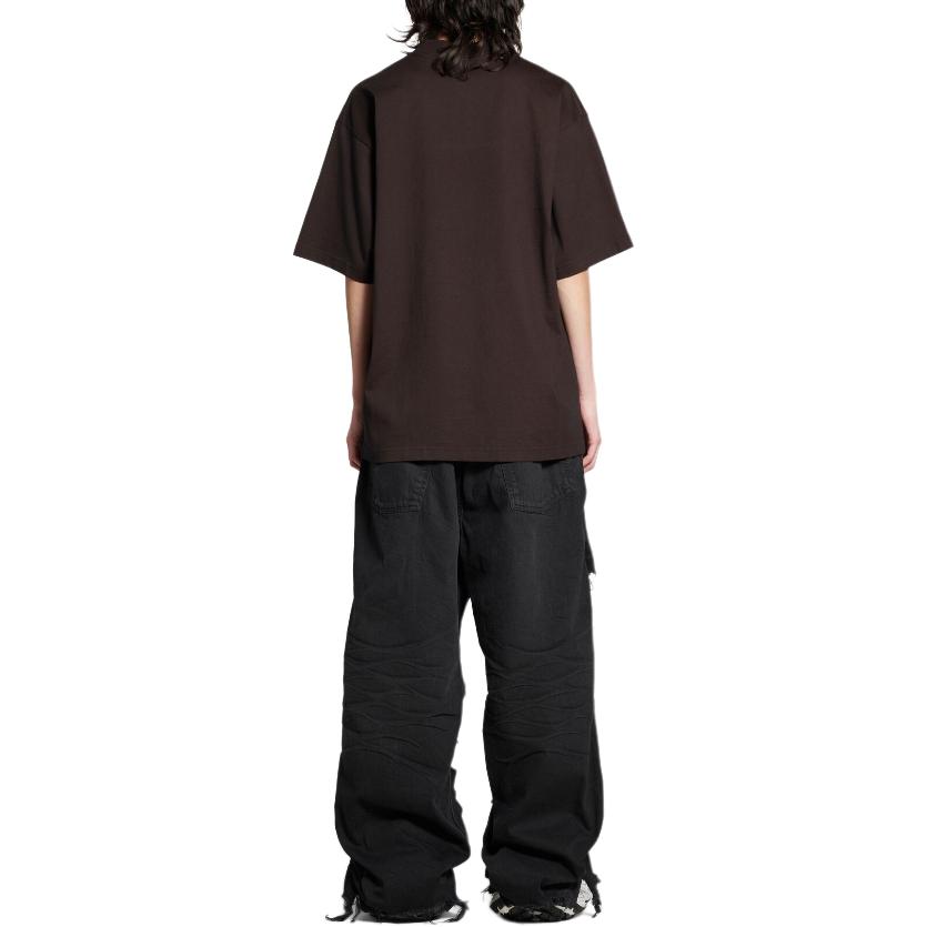 Purchase Balenciaga 黑色印花修身圓領T恤 764235TQVS31055