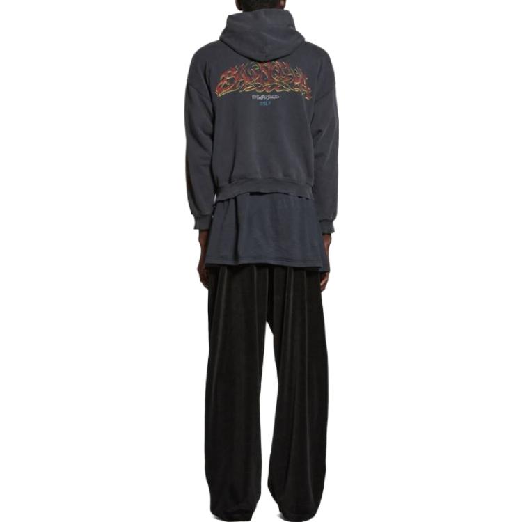 Balenciaga  Black Printed Zip-Up Hoodie with Long Sleeves. 770939TPVM91568 圖 5