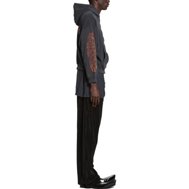 Balenciaga  Black Printed Zip-Up Hoodie with Long Sleeves. 770939TPVM91568 圖 6