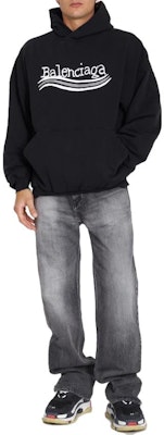 Balenciaga Black Pullover Sweatshirt with Colorblock Logo Print Design. 739024TNVE91197 Shop Balenciaga Black Pullover Sweatshirt with Colorblock Logo Print Design. 739024TNVE91197