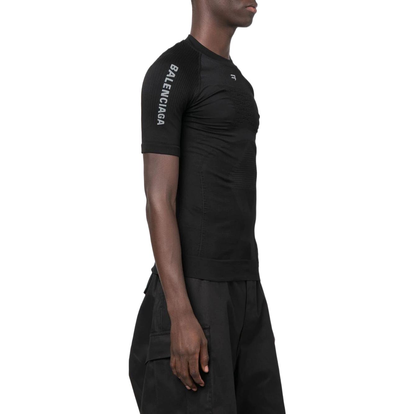 Balenciaga  Black Regular Fit Letter Print Crew Neck T-Shirt. 7196624C9B41000 圖 5