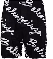 Order Balenciaga Black Relaxed-Fit Logo Print Casual Shorts. 672410TML131070