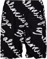 Lookbook Balenciaga Black Relaxed-Fit Logo Print Casual Shorts. 672410TML131070