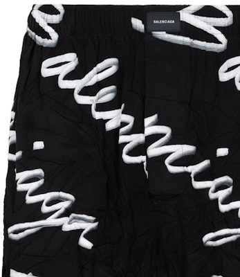 발렌시아가 블랙 로고 프린트 릴랙스 핏 캐주얼 반바지. 672410TML131070 Shop 발렌시아가 블랙 로고 프린트 릴랙스 핏 캐주얼 반바지. 672410TML131070