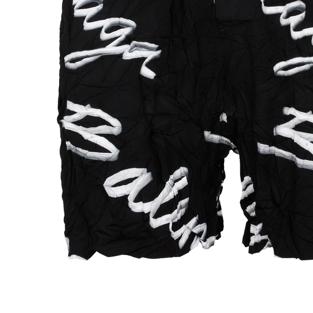 Details for 발렌시아가 블랙 로고 프린트 릴랙스 핏 캐주얼 반바지. 672410TML131070