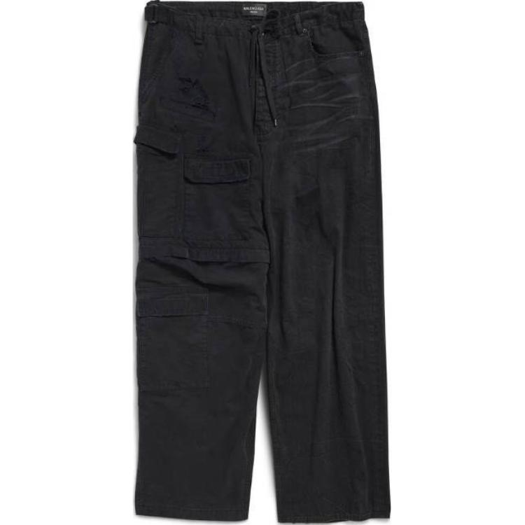 Balenciaga  Black Solid Color Cargo Pants Regular Fit. 786645TQW541071