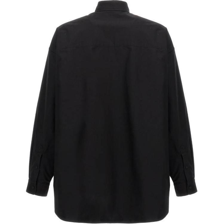Lookbook 발렌시아가 블랙 솔리드 컬러 클래식 핏 긴팔 버튼업 셔츠 796982TNM601000