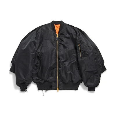 Balenciaga Black Solid Color Zip-Up Loose Fit Jacket 790763TYD311000