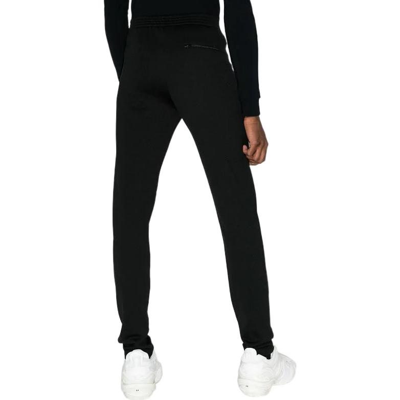 Shop 발렌시아가 블랙 솔리드 엘라스틱 웨이스트 니트 조거 팬츠 623757TGV041000