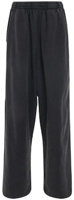 巴黎世家 黑色彈性腰部針織休閒長褲 - 寬鬆版型。 720447TNVF61069 Order 巴黎世家 黑色彈性腰部針織休閒長褲 - 寬鬆版型。 720447TNVF61069