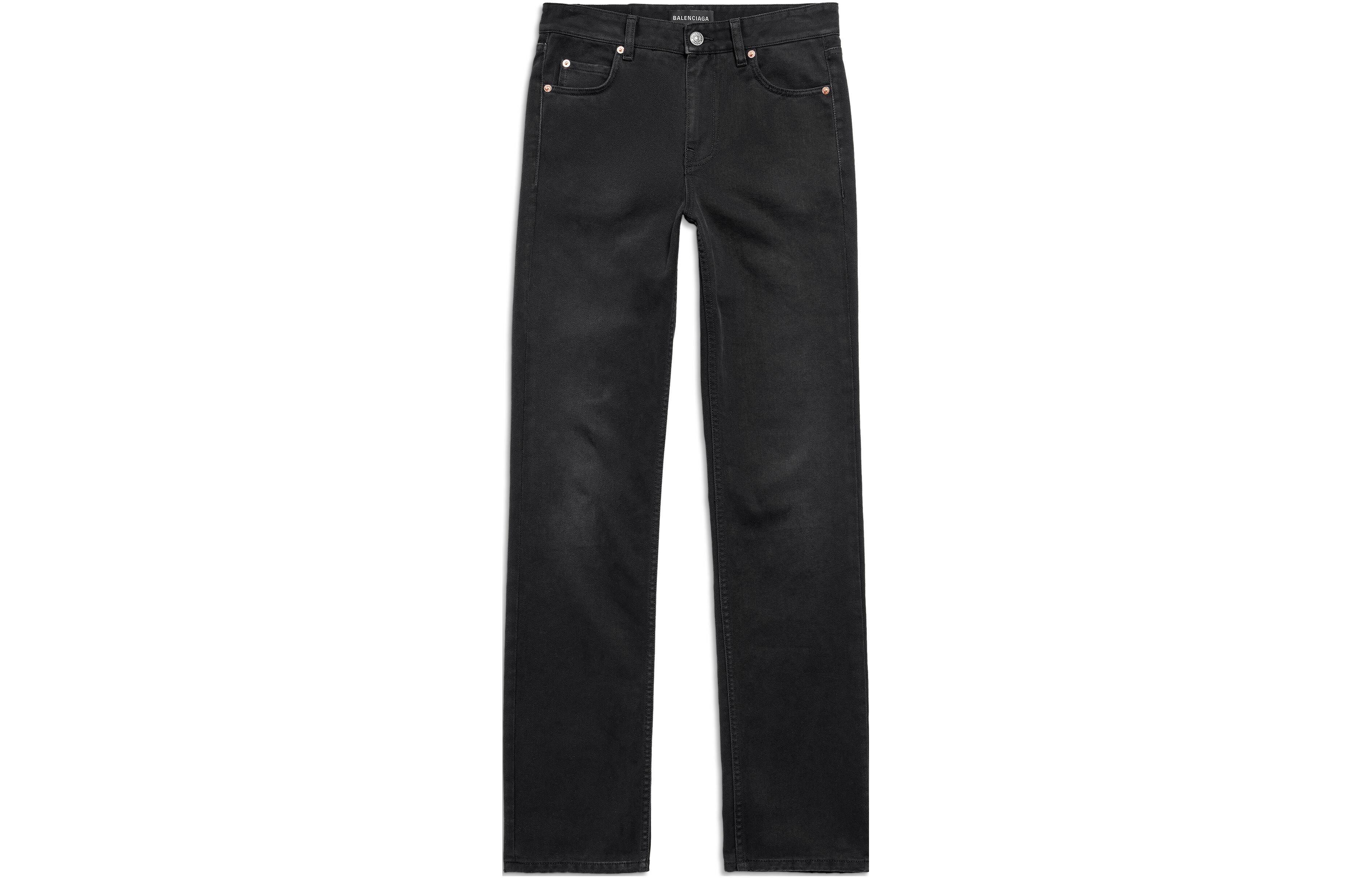 Balenciaga  Black Straight-Leg Zipper Casual Pants Regular Fit. 767973TNW111672